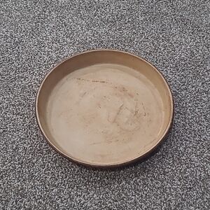 Round Tan Ceramic Plate